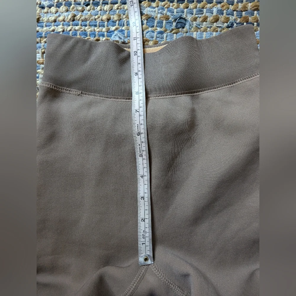Taupe Fleece Lined Thermal Tights M Faux Sheer Pantyhose Look Warm Winter Minima